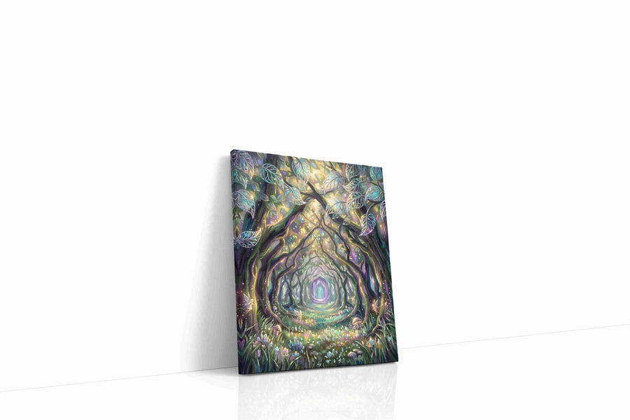Enchanted Woodland Pathway fantasy canvas print gallery-wrapped portrait canvas studio shot