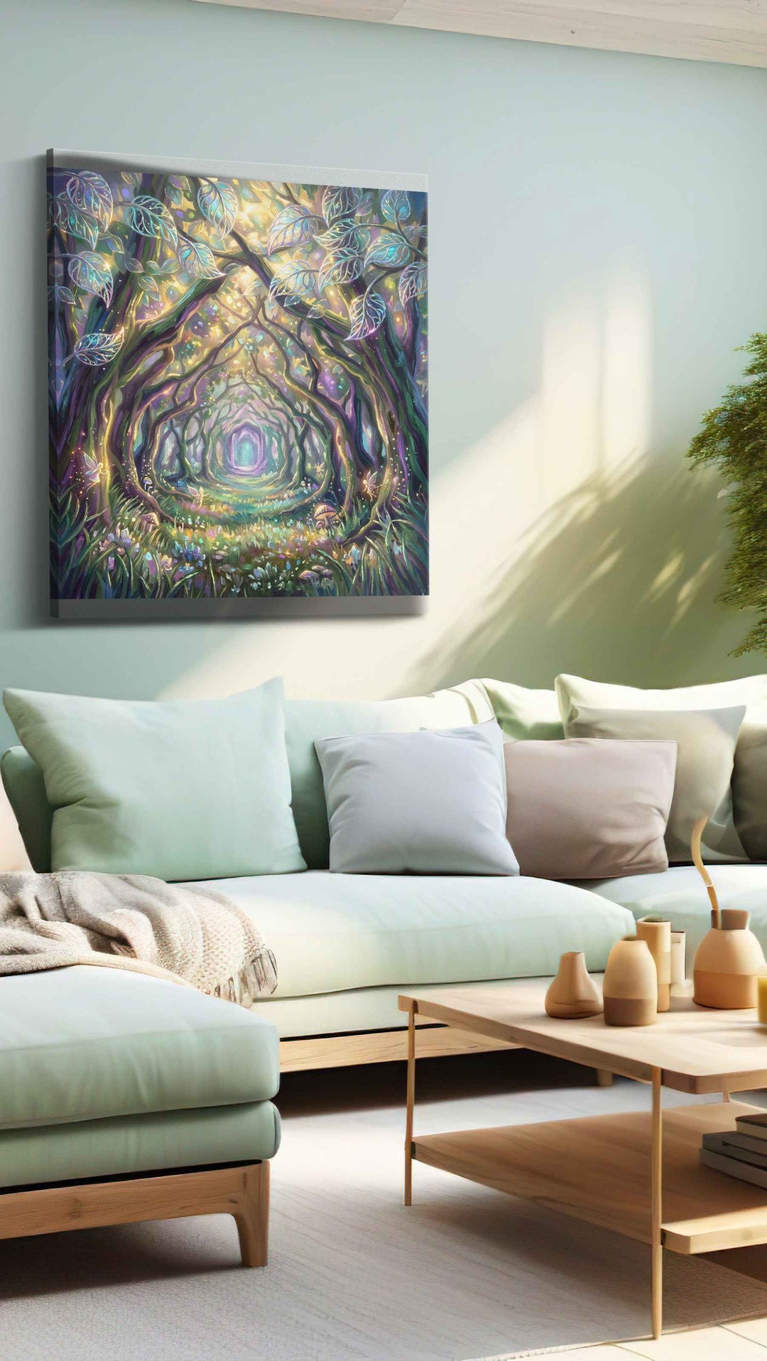 Enchanted Woodland Pathway - Fantasy Wall Art, Magical Canvas Print, Mythical Art