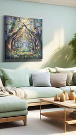 Enchanted Woodland Pathway - Fantasy Wall Art, Magical Canvas Print, Mythical Art