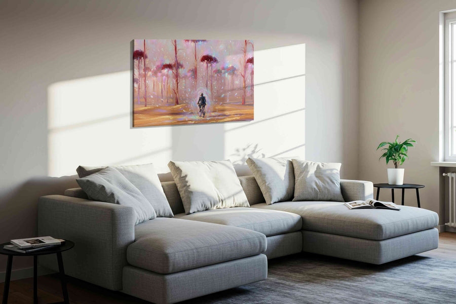 Journey Through Ethereal Woods fantasy canvas print, displayed in a living room