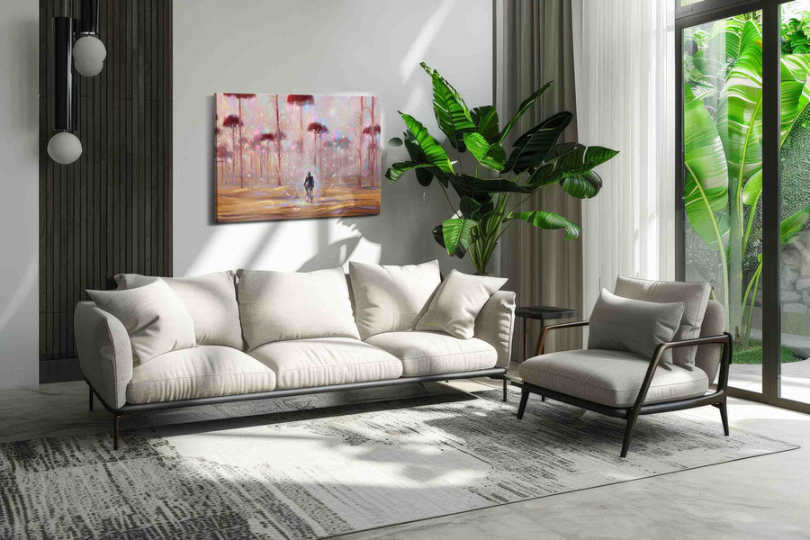Journey Through Ethereal Woods fantasy canvas print, hanging on wall