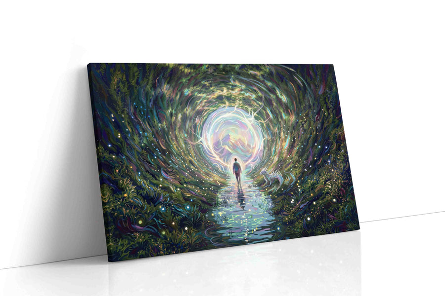 Journey Through the Luminous Veil fantasy canvas print gallery-wrapped canvas studio shot