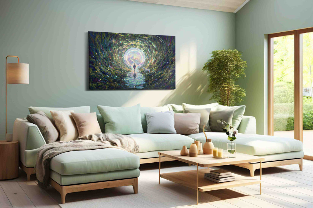 Journey Through the Luminous Veil - Fantasy Wall Art, Magical Canvas Print, Mythical Art