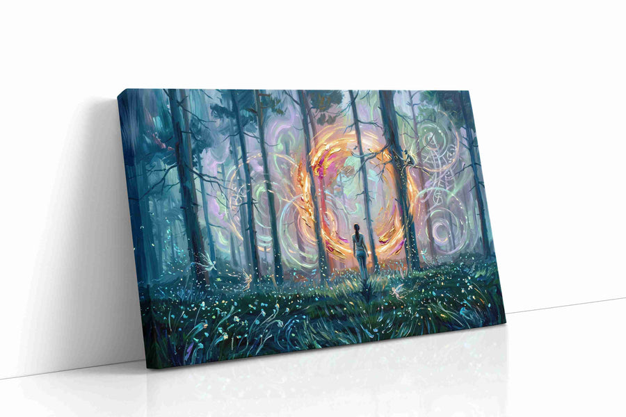 Portal of the Enchanted Forest fantasy canvas print, gallery-wrapped, ready to hang
