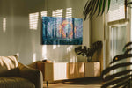 Portal of the Enchanted Forest fantasy canvas print in a hung canvas mockup