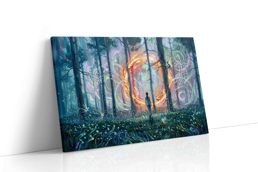 Portal of the Enchanted Forest fantasy canvas print gallery-wrapped landscape canvas studio shot