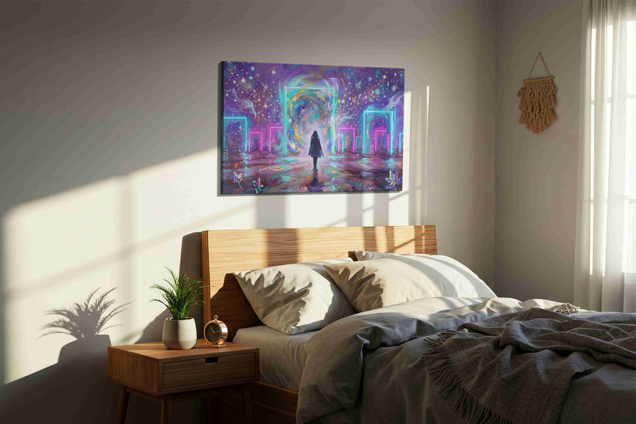 Portal to the Cosmic Dream - Fantasy Wall Art, Magical Canvas Print, Mythical Art