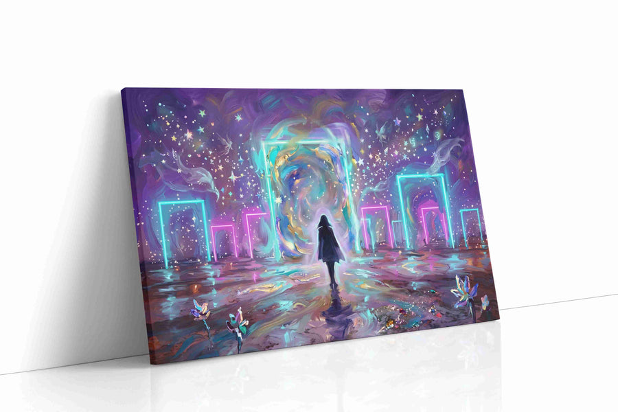Portal to the Cosmic Dream fantasy canvas print gallery-wrapped landscape canvas studio shot