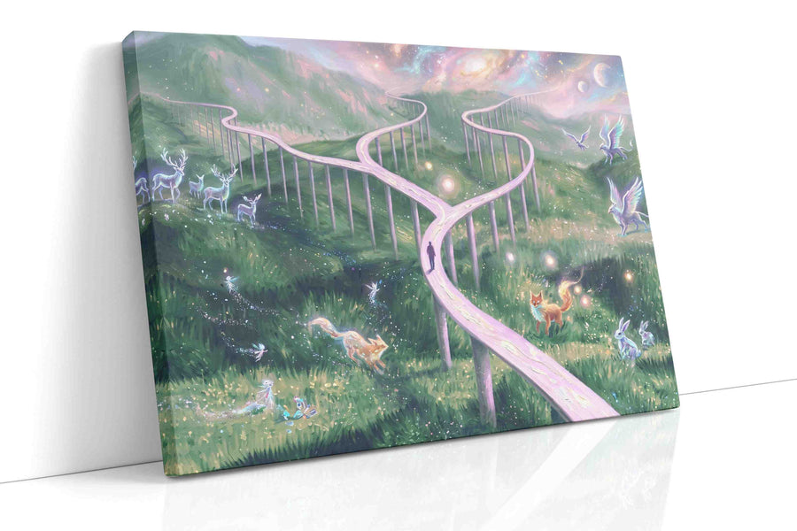 Whimsical Pathways of Dreams - Fantasy Wall Art, Magical Canvas Print, Mythical Art