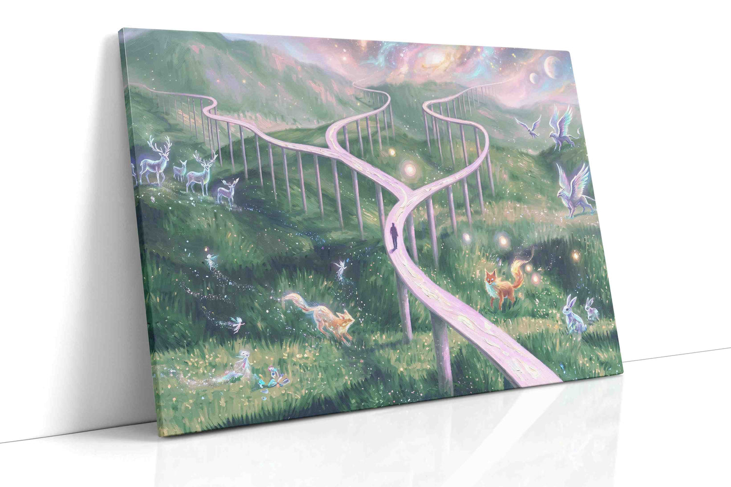 Whimsical Pathways of Dreams fantasy canvas print, gallery-wrapped, ready to hang
