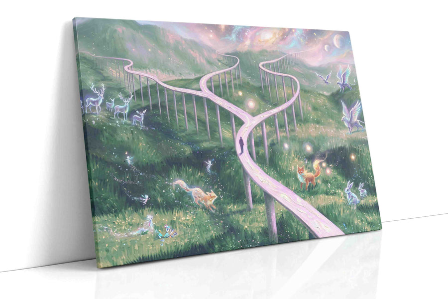 Whimsical Pathways of Dreams fantasy canvas print, gallery-wrapped, ready to hang