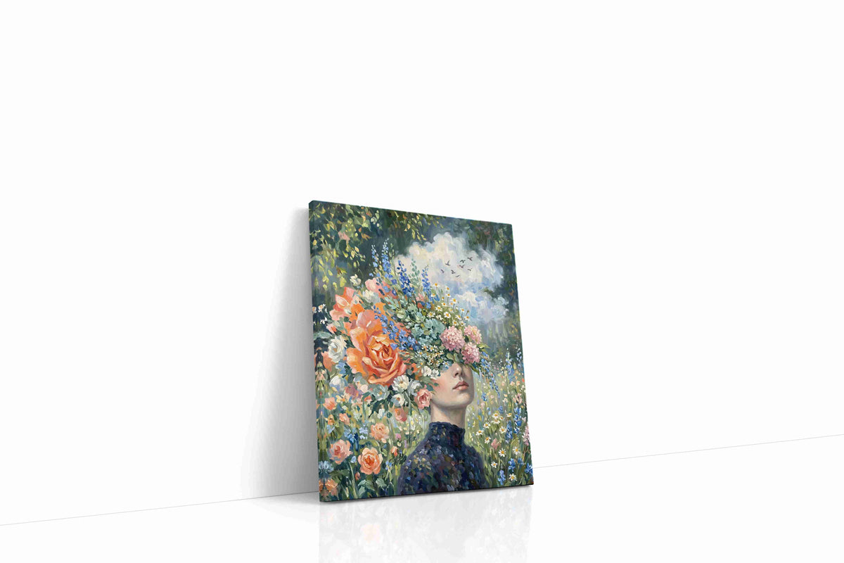 Blossoms of the Mind floral canvas print gallery-wrapped portrait canvas studio shot