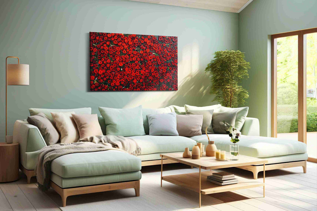Crimson Symphony - Floral Canvas Print, Botanical Wall Art, Flower Canvas Art