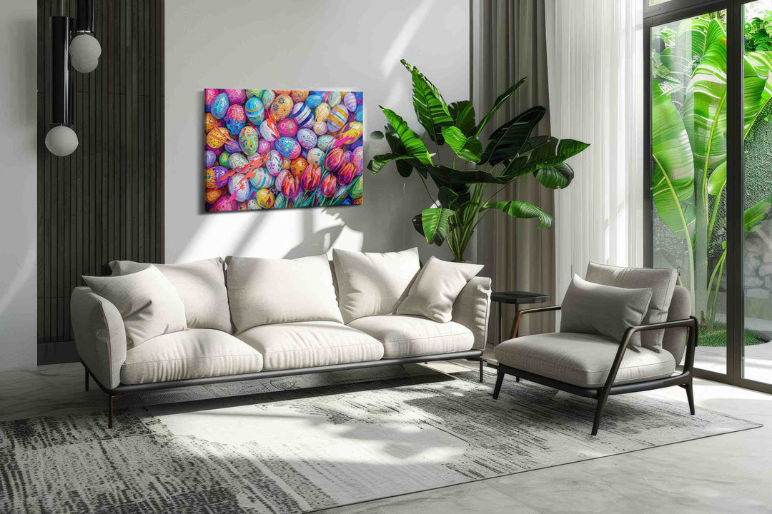 Easter Whirl and Bloom - Floral Canvas Print, Botanical Wall Art, Flower Canvas Art