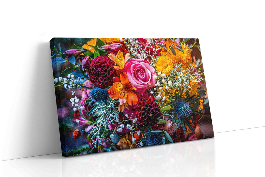 Eternal Blossom Symphony floral canvas print, gallery-wrapped, ready to hang