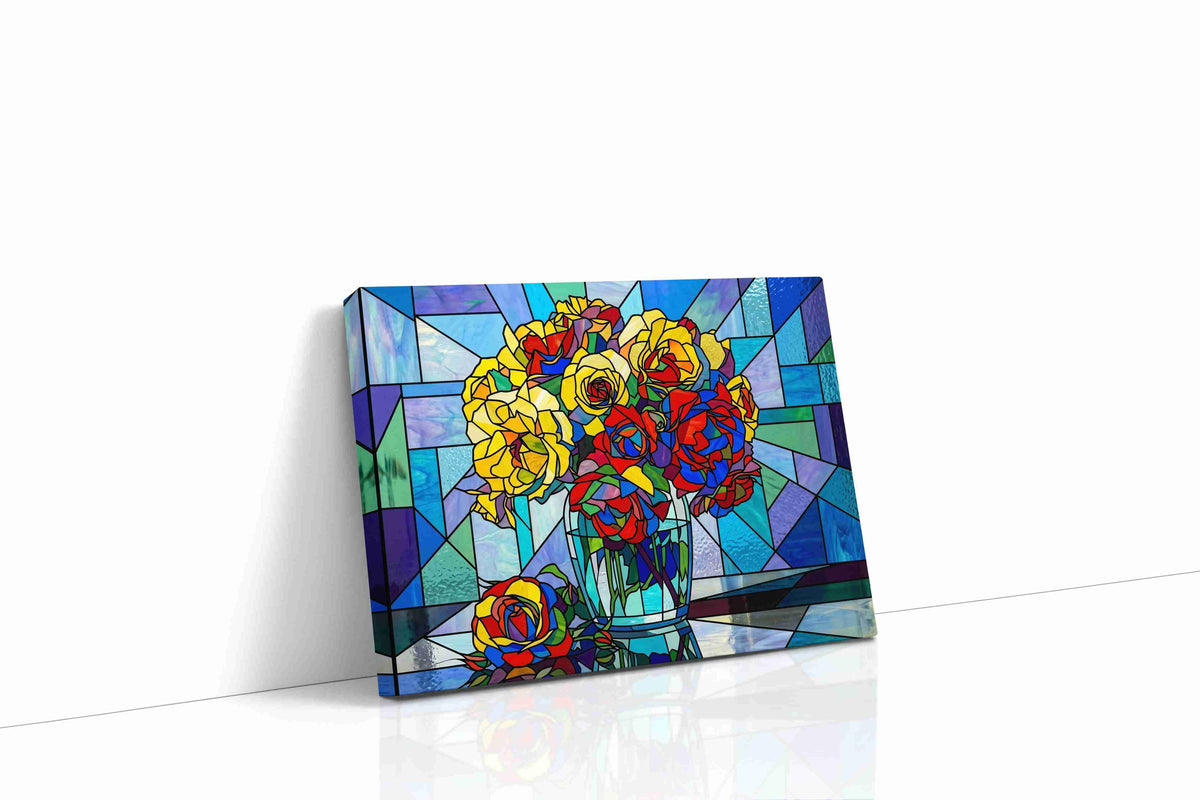Kaleidoscope Blooms floral canvas print, gallery-wrapped, ready to hang