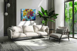 Kaleidoscope Blooms floral canvas print, on wall, lifestyle preview