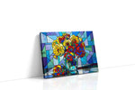 Kaleidoscope Blooms floral canvas print gallery-wrapped landscape canvas studio shot