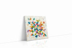 Whimsical Garden Symphony geometric canvas print gallery-wrapped square canvas studio shot