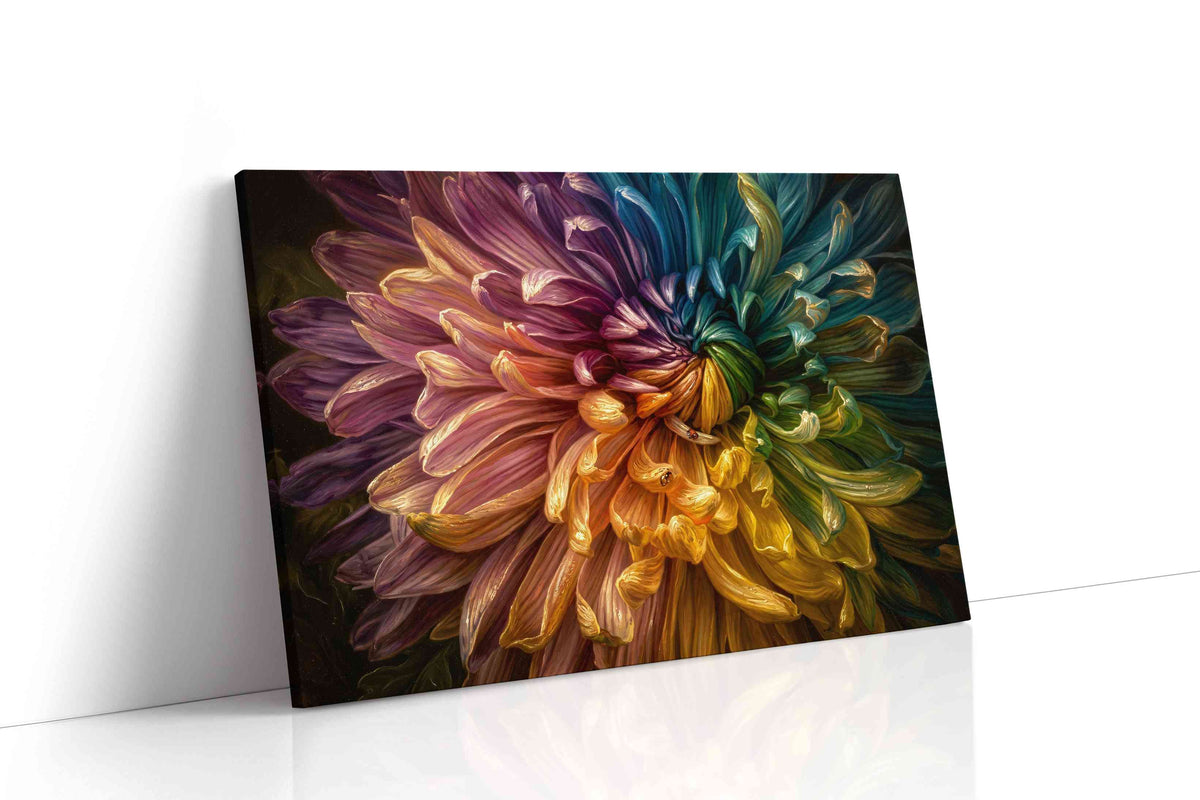 Whispers of a Rainbow Blossom floral canvas print gallery-wrapped landscape canvas studio shot