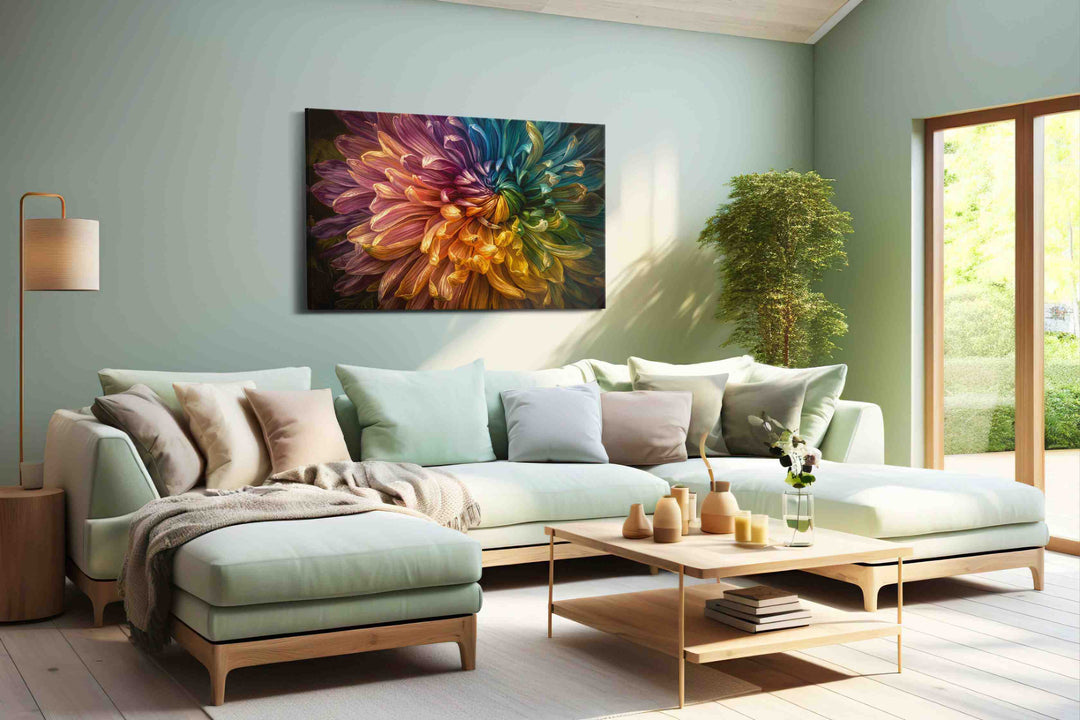 Whispers of a Rainbow Blossom - Floral Canvas Print, Botanical Wall Art, Flower Canvas Art