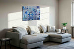 Echoes of Geometry geometric canvas print, displayed in a living room