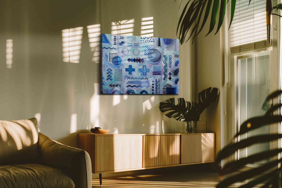 Echoes of Geometry geometric canvas print, on wall, lifestyle preview