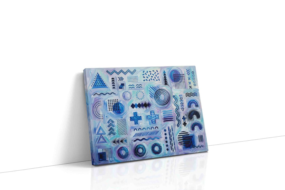 Echoes of Geometry geometric canvas print gallery-wrapped landscape canvas studio shot