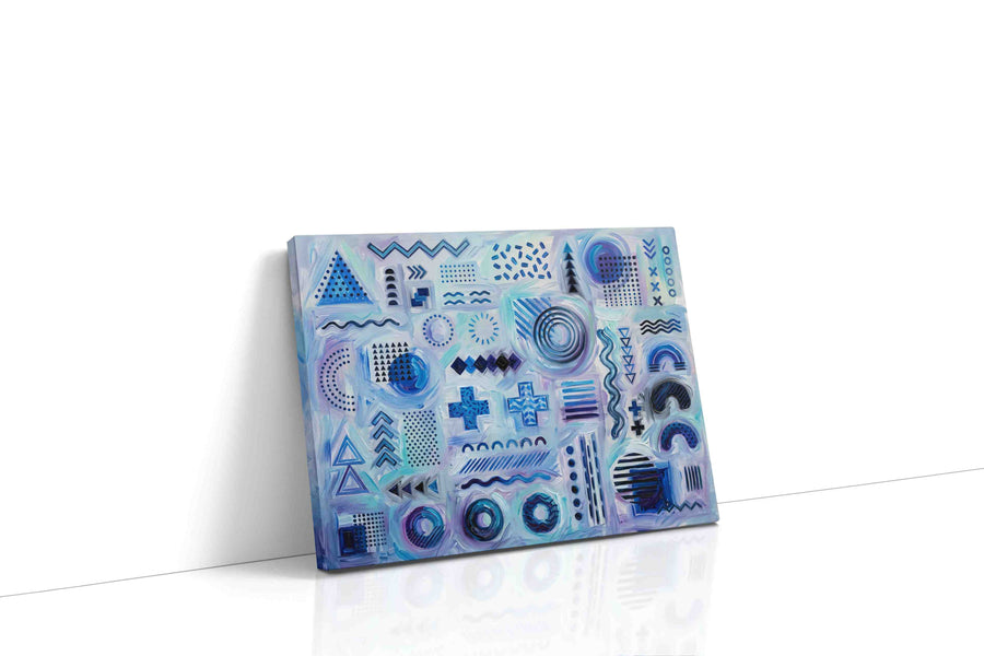 Echoes of Geometry geometric canvas print gallery-wrapped landscape canvas studio shot