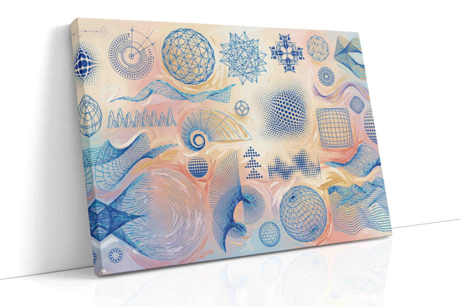 Harmonious Geometry Symphony geometric canvas print, gallery-wrapped, ready to hang