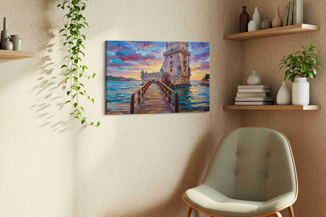 Twilight at the Castle Tower - Landmark Wall Art, Travel Canvas Print, Famous Places Art