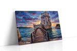 Twilight at the Castle Tower landmarks canvas print, gallery-wrapped, ready to hang