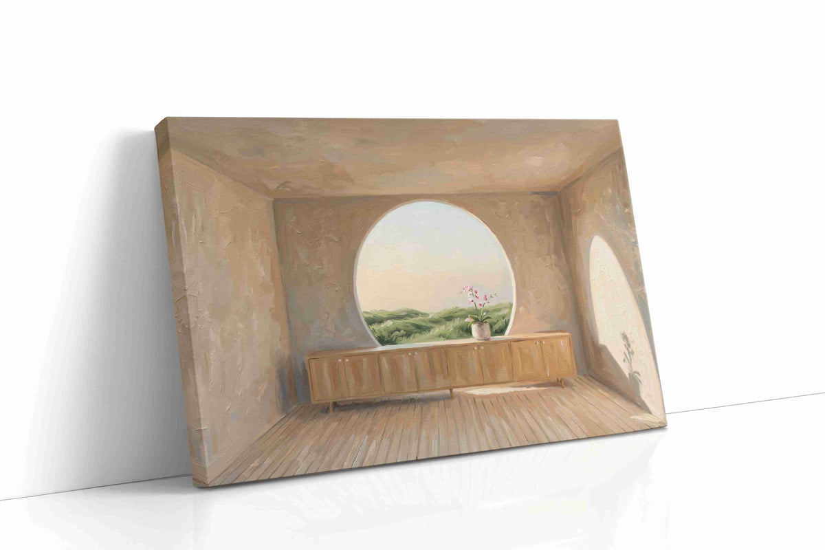 Ethereal Horizon Room minimalist canvas print, gallery-wrapped, ready to hang
