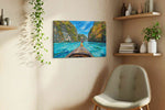 Journey Through Tranquil Waters beach canvas print, hanging on wall — view 3