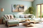 Modern Atrium Serenity minimalist canvas print, hanging on wall