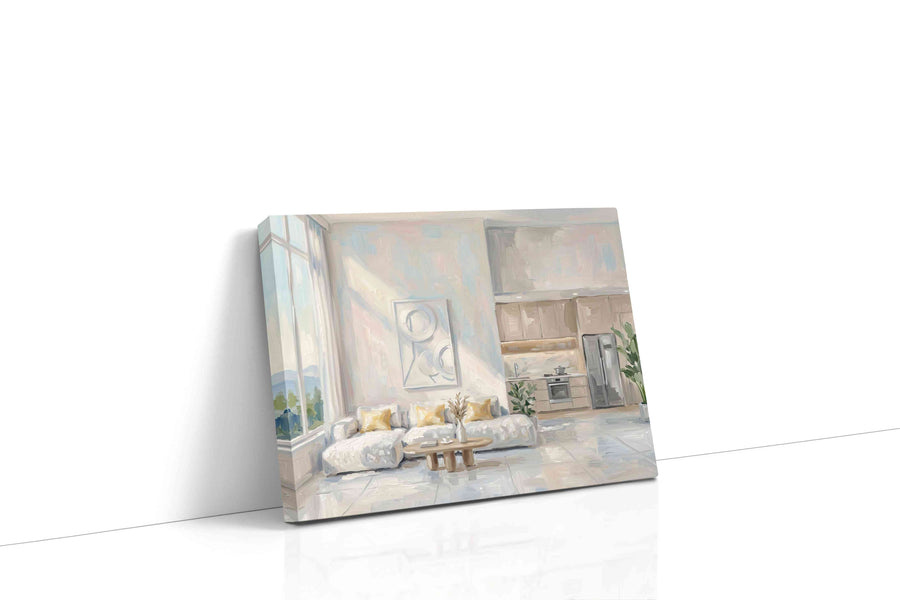 Serene Morning Light minimalist canvas print gallery-wrapped landscape canvas studio shot