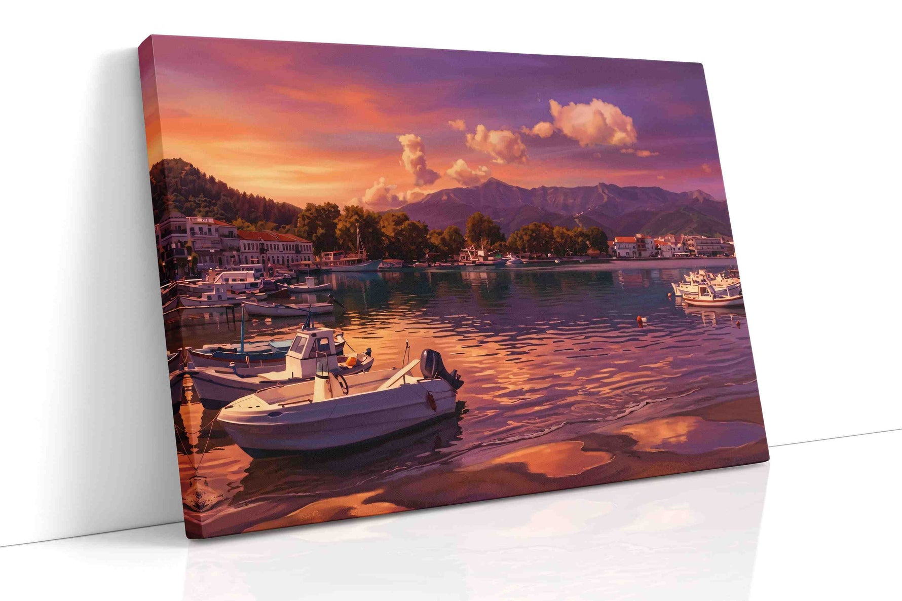 Twilight Harbor Serenity beach canvas print, gallery-wrapped, ready to hang