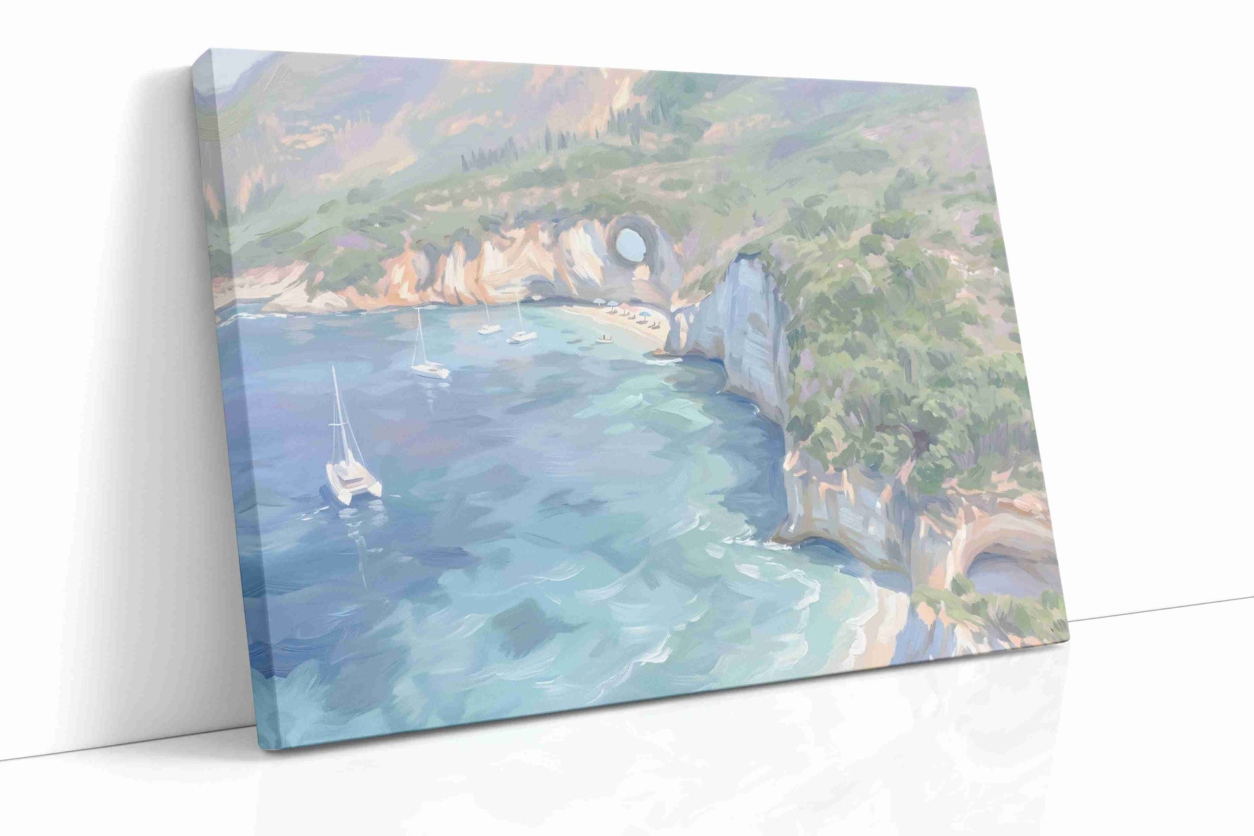 Whispering Coastal Dreams beach canvas print, gallery-wrapped, ready to hang