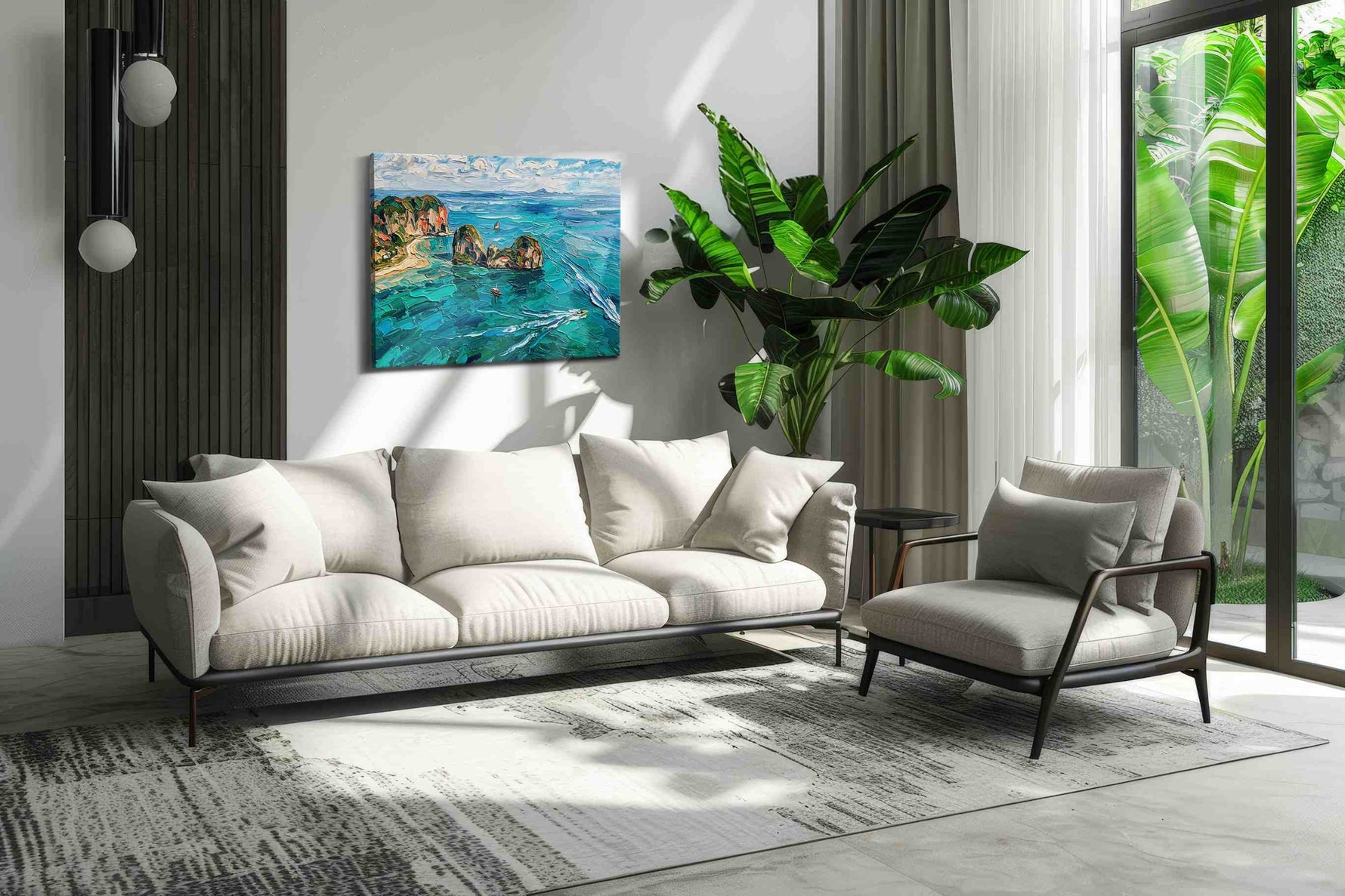 Whispers of the Turquoise Tides beach canvas print, hanging on wall