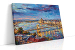 City of Dreams in Watercolor landmarks canvas print, gallery-wrapped, ready to hang