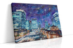 Cosmic City Skies - Landmark, Landmark Wall Art, Travel Canvas Print, Famous Places Art