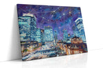 Cosmic City Skies landmarks canvas print, gallery-wrapped, ready to hang