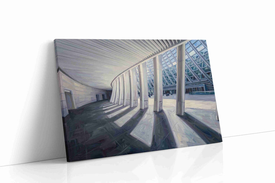Curved Perspectives in Light minimalist canvas print, gallery-wrapped, ready to hang