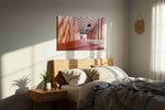 Echoes of Solitude minimalist canvas print, displayed in a bedroom