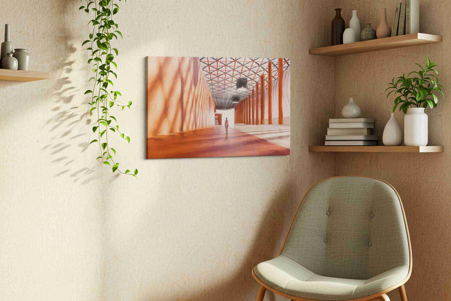 Echoes of Solitude minimalist canvas print in a living room scene