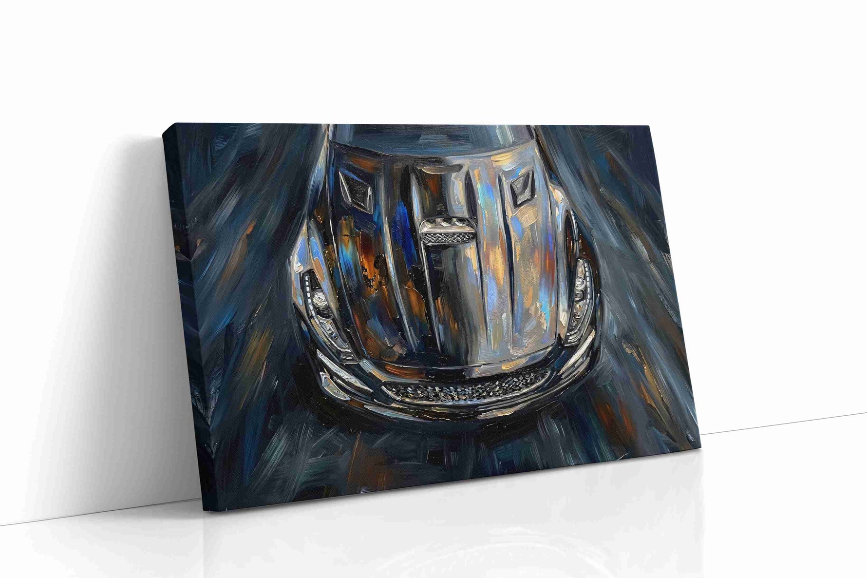 Chrome Symphony Speed and Light automobile canvas print, gallery-wrapped, ready to hang