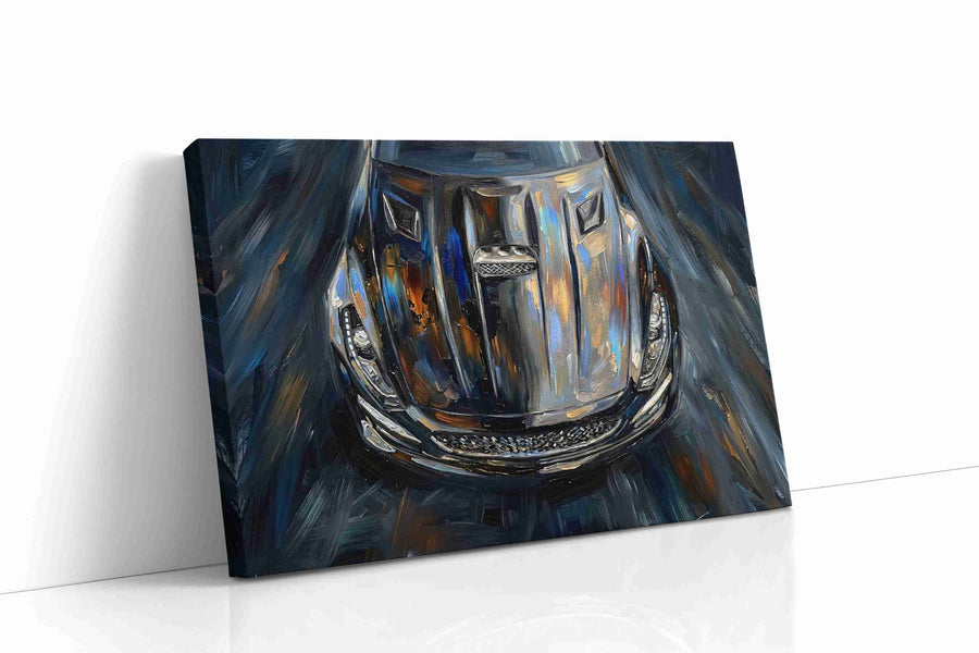 Chrome Symphony Speed and Light automobile canvas print, gallery-wrapped, ready to hang