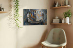 Chrome Symphony Speed and Light automobile canvas print, hanging on wall — view 2