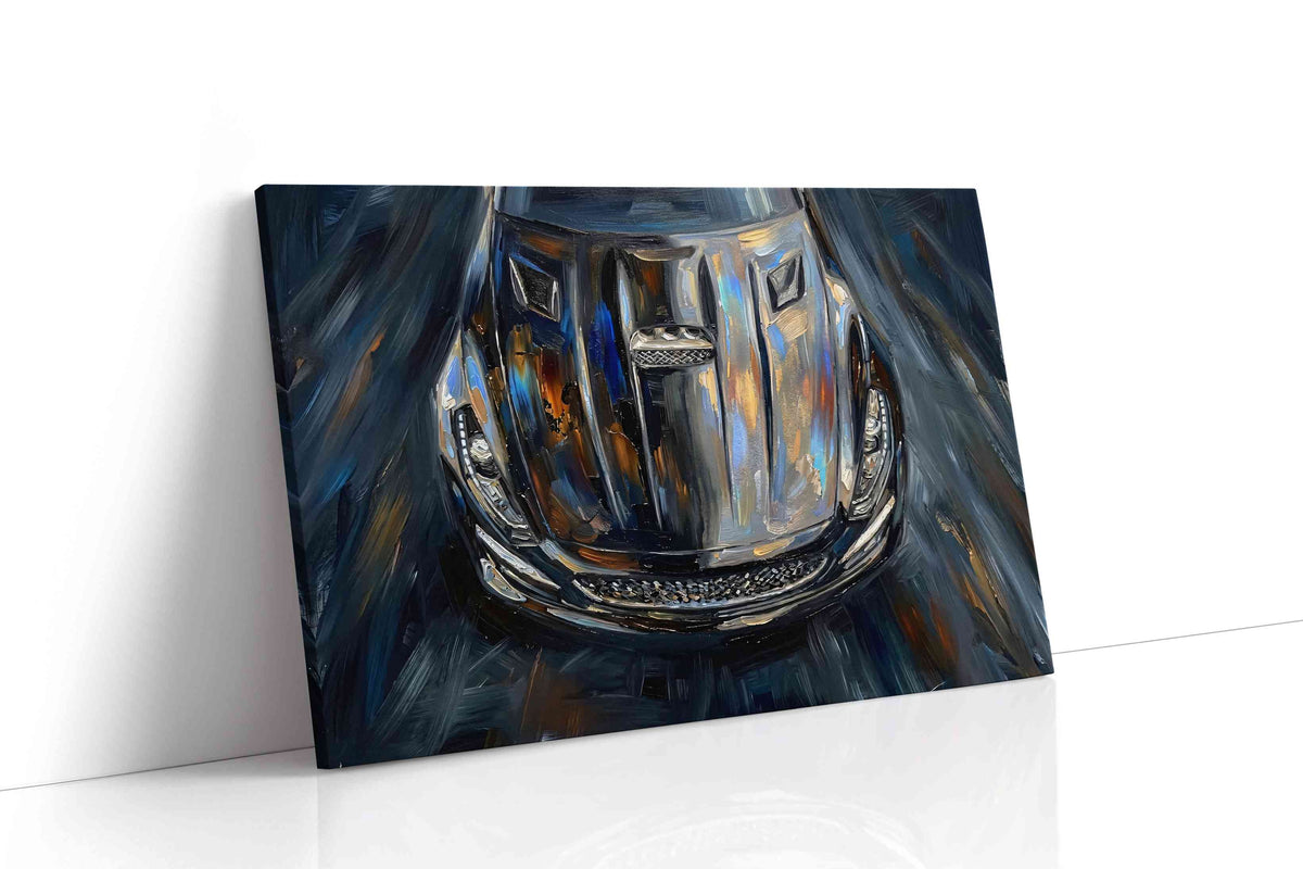 Chrome Symphony Speed and Light automobile canvas print gallery-wrapped landscape canvas studio shot