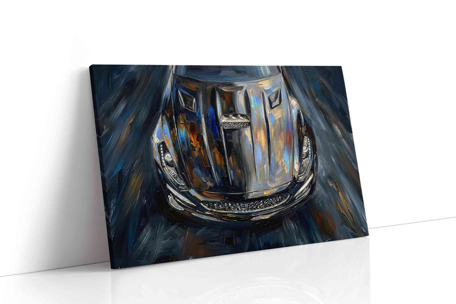 Chrome Symphony Speed and Light automobile canvas print gallery-wrapped landscape canvas studio shot